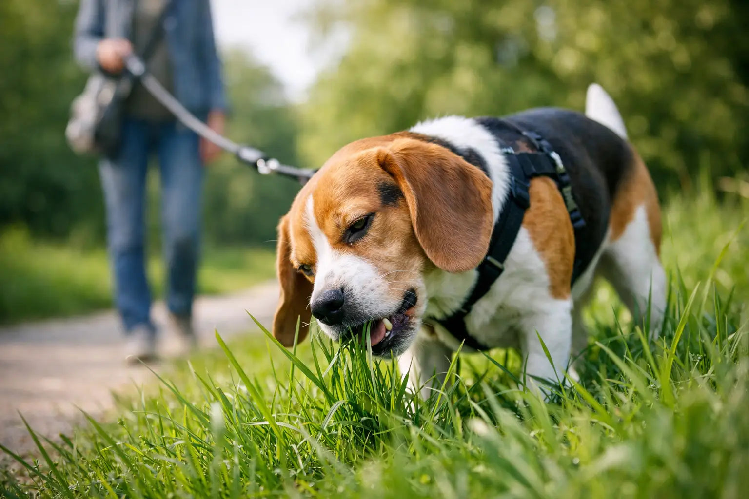 Warum frisst ein Hund häufig Gras beim Gassi?