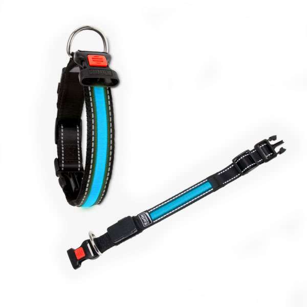 Karlie Flamingo oLED Halsband mit USB Ladegerät - Blau - 44 - 48 cm