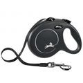 FLEXI Rollleine New CLASSIC Gurt - 5m, bis 50kg - Schwarz