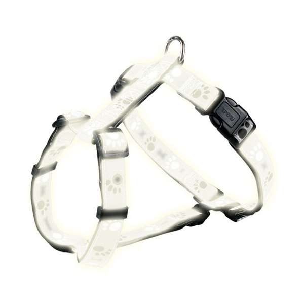 Trixie Geschirr Silver Reflect - Pfotenmotiv - 49–65 cm / 20mm