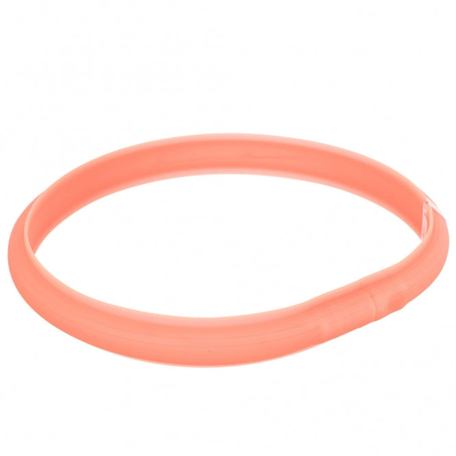Trixie Flash Leuchtband USB - extra breit - koralle / 70 cm