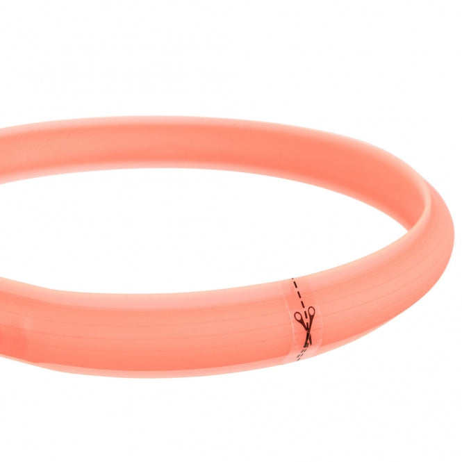 Trixie Flash Leuchtband USB - extra breit - koralle / 70 cm
