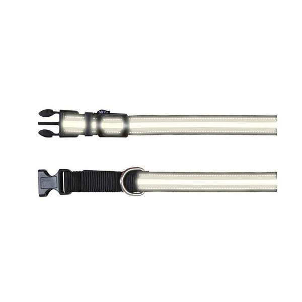 Trixie Flash + Reflect Halsband - Schwarz - M-L: 40-55 cm