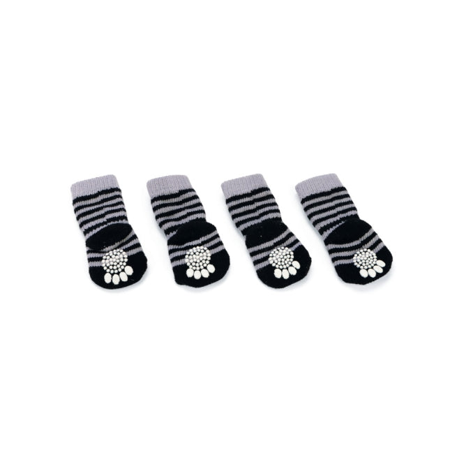 Karlie Doggy Socks Hundesocken 4er Set - Schwarz/Grau - M