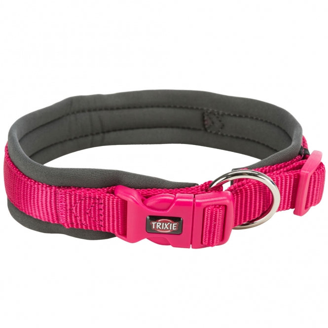 Trixie Premium Halsband, extra breite Neopren Polsterung - fuchsia/grafit - 49-55 cm/25 mm