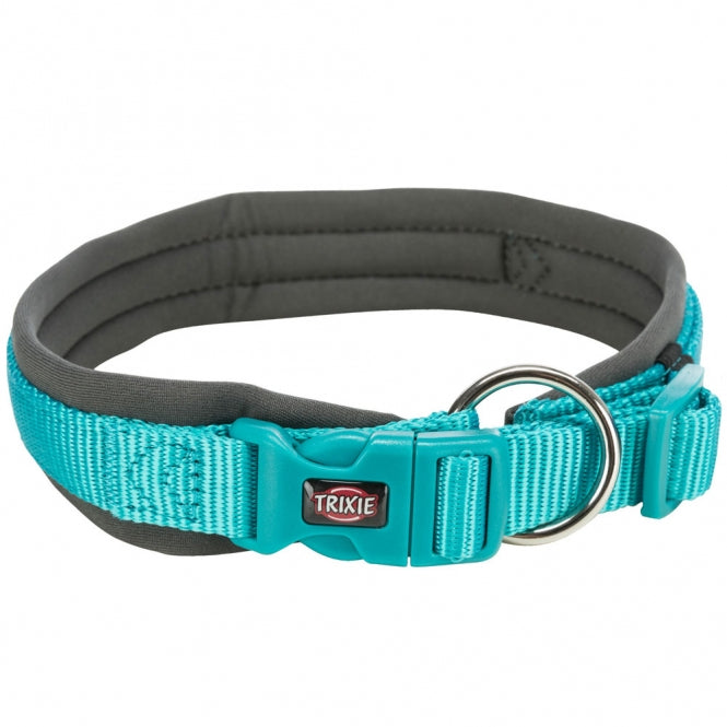 Trixie Premium Halsband, extra breite Neopren Polsterung - ozean/grafit - 27-35 cm/10 mm