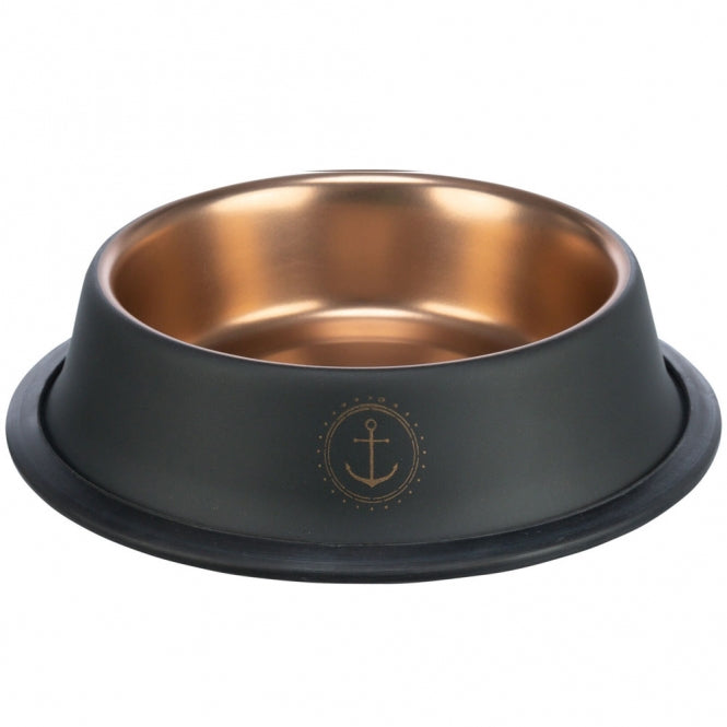 Trixie BE NORDIC Edelstahlnapf - schwarz/bronze - 0,45 l/ø 19 cm