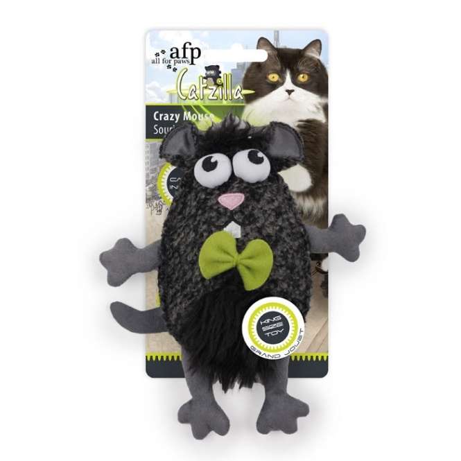 All for Paws Catzilla Crazy Mouse extra großes Katzenspielzeug
