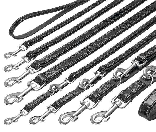 Karlie BUFFALO KROKO Büffelleder-Leine - Schwarz - 22 mm, 100 cm