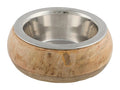 Trixie Edelstahlnapf mit Holzhalter - 0,45 l