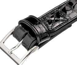 Karlie BUFFALO KROKO Büffelleder-Halsband - Schwarz - 22 mm, 45 cm
