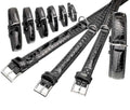 Karlie BUFFALO KROKO Büffelleder-Halsband - Schwarz - 30 mm, 55 cm