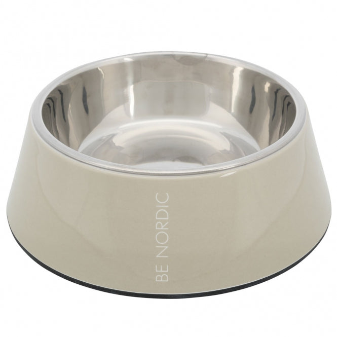 Trixie BE NORDIC Napf aus Melamin und Edelstahl - sand - 0,4 l/ø 17 cm