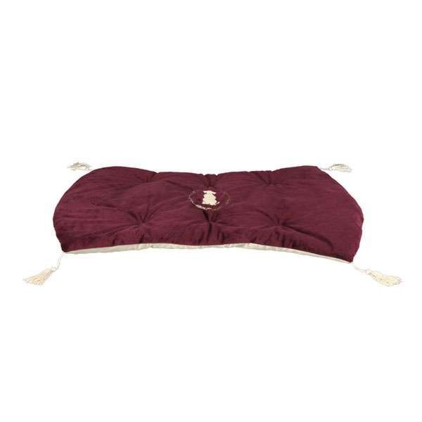 Trixie Hundekönig Decke mit Quasten - 100 × 78 cm, brombeer/beige