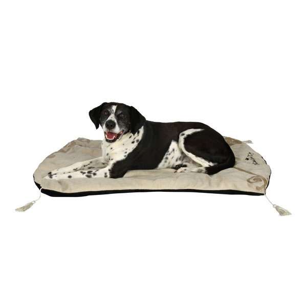 Trixie Hundekönig Decke mit Quasten - 85 × 65 cm, schwarz/beige