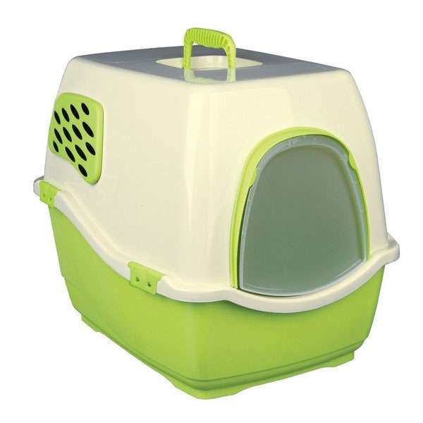 Trixie Katzentoilette Bill 2 F mit Haube und Filter - schwarz/creme