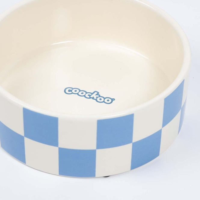 Coockoo Futternapf Checkmate! - blau/weiß - 750ml-16x16x6cm