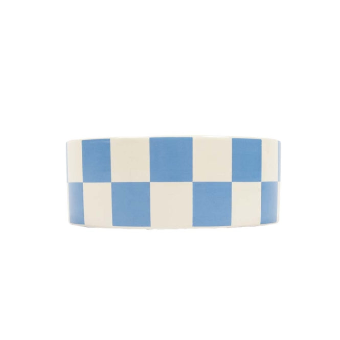 Coockoo Futternapf Checkmate! - blau/weiß - 430ml-14x14x5cm
