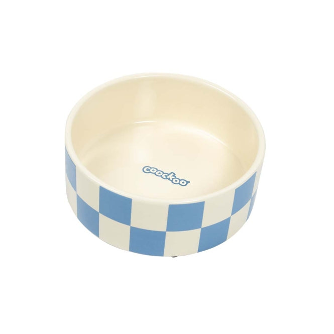 Coockoo Futternapf Checkmate! - blau/weiß - 750ml-16x16x6cm
