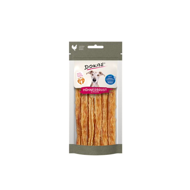 Dokas Dog Snack Hühnerbrust in Streifen 50g