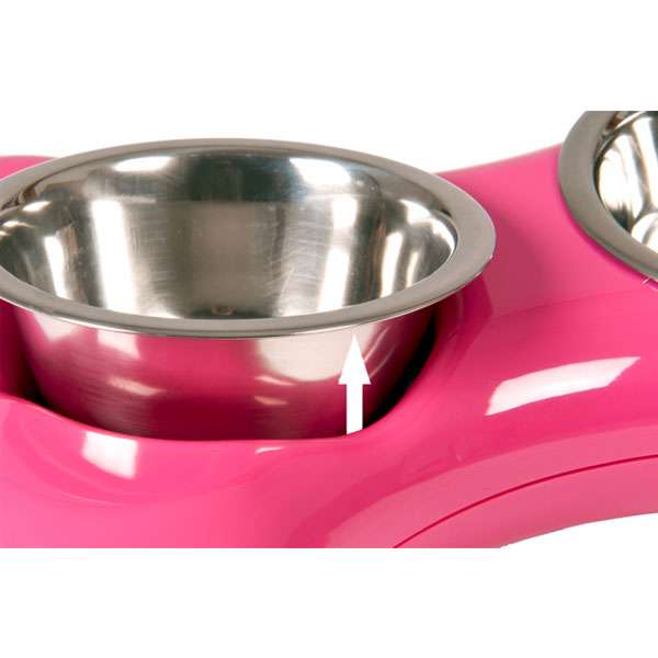 Karlie Flamingo The Bone Bowl Doppelnapf - 2 x 1.500 ml - Rot