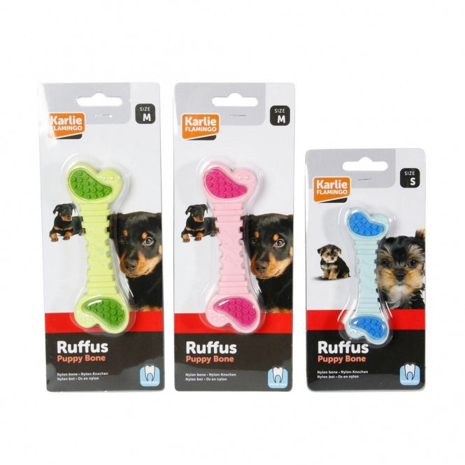 Karlie Flamingo Ruffus Puppy Vollgummi Dento Knochen - 13 cm