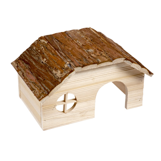 Duvoplus Kleintierhaus mit Rindendach - 21 x 13 x 12cm