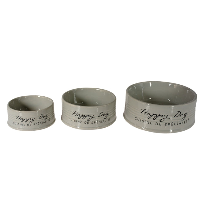 Duvoplus Futternapf Stone Happy Dog - grau - 1000ml - Ø18,5cm