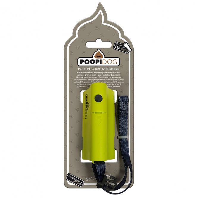Poopidog Hundekotbeutelspender mit LED - limone