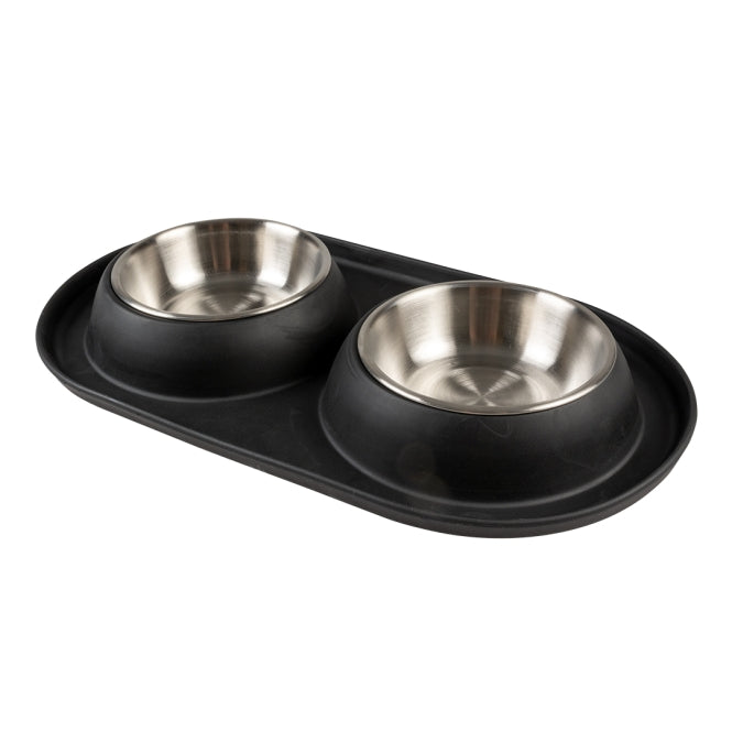 Duvoplus Dinner-Set Gummi - schwarz - 2 x 420ml