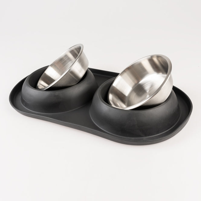 Duvoplus Dinner-Set Gummi - schwarz - 2 x 220ml