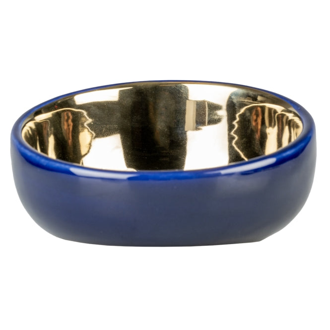 Duvoplus Futternapf Stone Obliq - blau/gold - 150ml - 13x13,5x7cm
