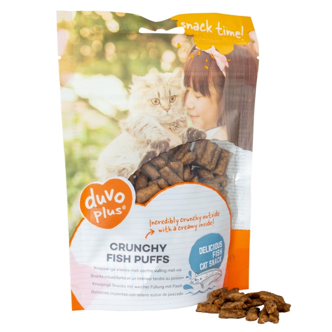 Duvoplus Cat Snack Knusprige Fisch-Puffs 50g