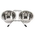 Duvoplus Edelstahl Doppel-Napfständer - 2x 940ml / 17cm