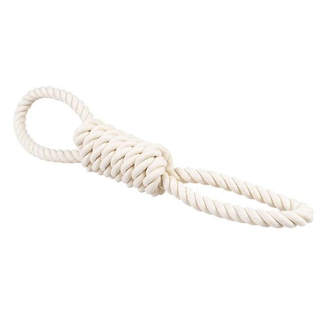 Duvoplus ECO Baumwoll-Tau mit 2 Schlaufen - weiß - 36cm / 125g
