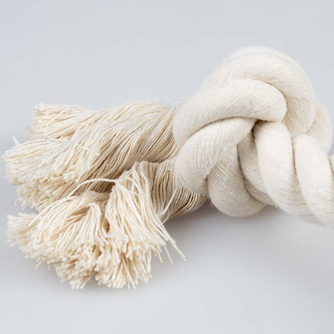 Duvoplus ECO Baumwoll-Tau mit 2 Knoten - weiß - 25cm / 90g