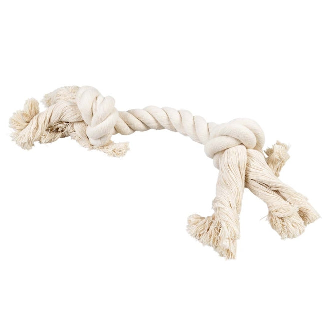 Duvoplus ECO Baumwoll-Tau mit 2 Knoten - weiß - 25cm / 90g