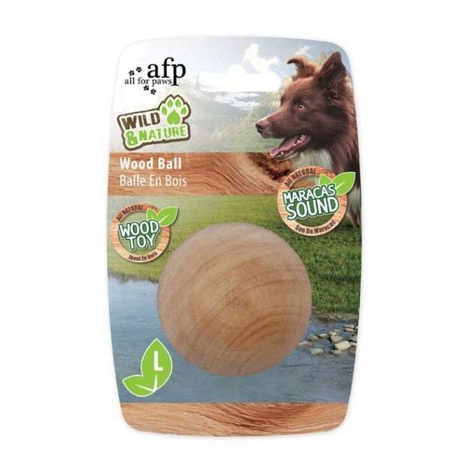 All for Paws Wild & Nature Maracas Wood Ball - Medium