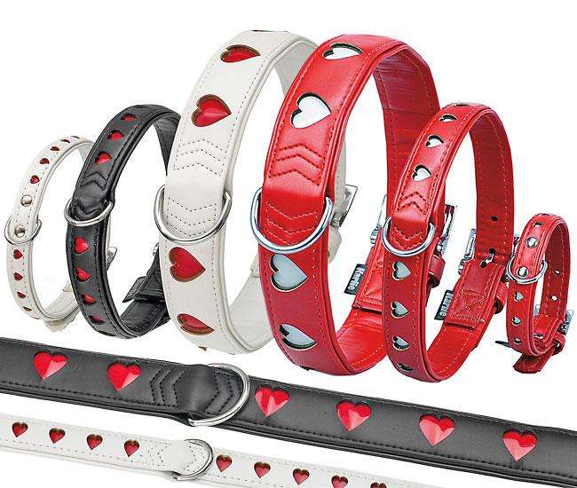 Karlie ART KUNSTLEDER Halsband HEART - Rot - 50 cm