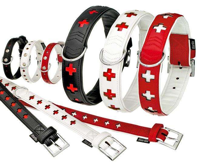 Karlie ART KUNSTLEDER Halsband CROSS - Rot - 32 cm