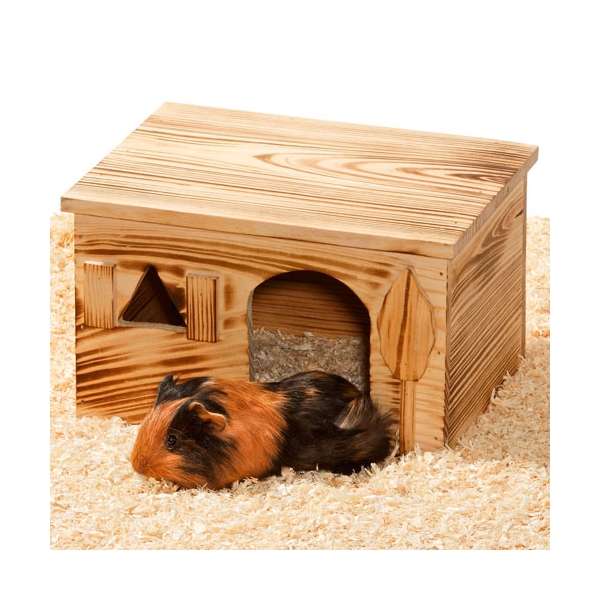 Karlie Nagerhaus Loft aus geflammtem Holz - 26 x 19,5 x 15 cm