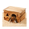 Karlie Nagerhaus Loft aus geflammtem Holz - 31,5 x 24 x 18 cm