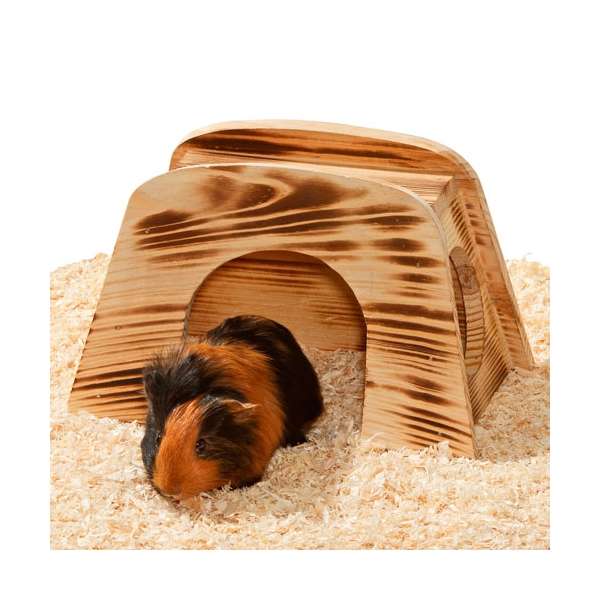 Karlie Nagerhaus Indo aus geflammtem Holz - 22,5 x 14,5 x 14 cm