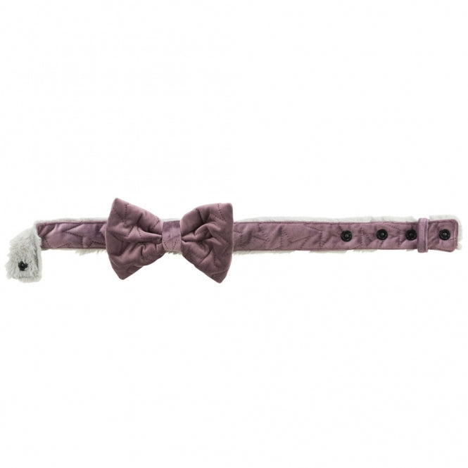 Trixie Halsband Estelle mit Schleife - flieder - S–M: 30–45 cm/40 mm