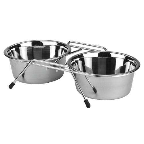 Kerbl Doppelnapfständer - 2 x 450ml
