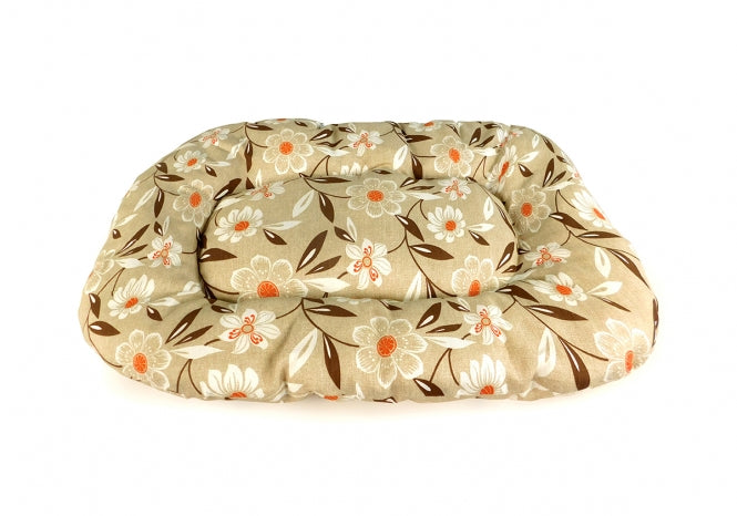 CARBONE Hundekissen Floconne, 90 x 60 cm - Blumen-braun