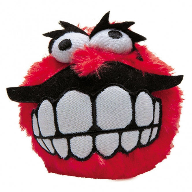 ROGZ FLUFFY GRINZ Hundeball, 6,4 cm - rot
