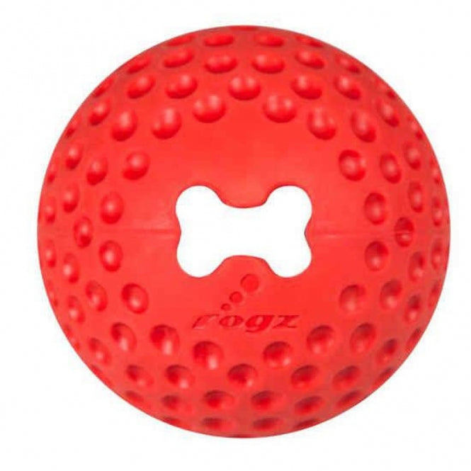 ROGZ GUMZ Hundeball, 7,8 cm - befüllbar - rot