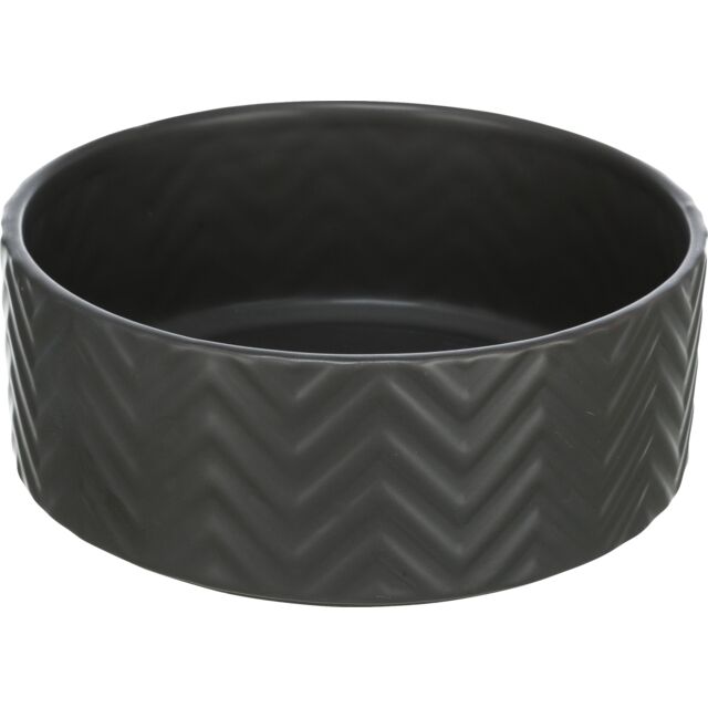 Trixie Napf aus Strukturkeramik - schwarz - 0,9 l/ø 16 cm