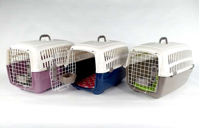 Transportbox Voyager Luxus mit Kissen + Napf - L